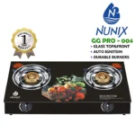 Nunix Glass Table Top Double Gas Burner