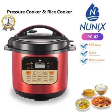 Nunix PC-02 Digital Electric Pressure Cooker – 5L