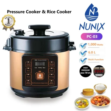 Nunix PC-03 Electric Pressure Cooker Rice Cooker – 6L
