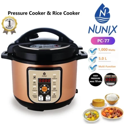Nunix PC-77 Electric Pressure Cooker & Rice Cooker – 5L