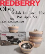 Olivia 4-Piece Plastic Designer Hotpot Set – Beige