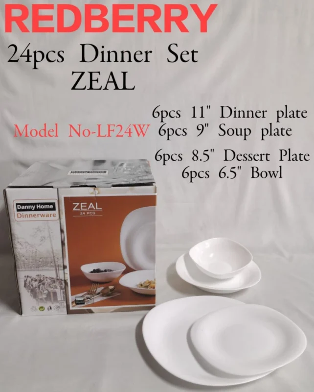 24-Piece Redberry Zeal Opalware Dinner Set | Smart Enterprise