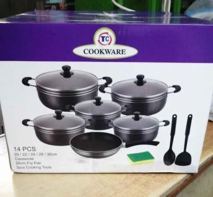 Tc Cookware 14-Piece TC Nonstick Cookware Set with Frying Pan