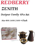 Zenith Plastic Hotpot Set – 4 Piece – Brown