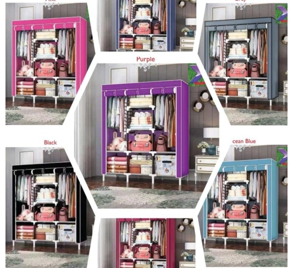 Portable 3-Column Metallic Wardrobes