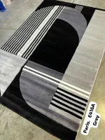 Premium Paris Carpets - E416A – Grey an Black, 8 by 11