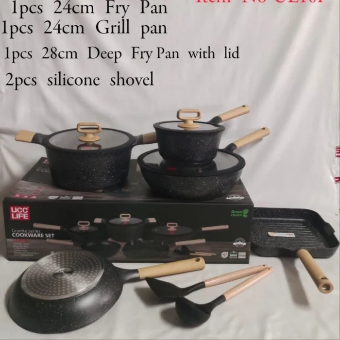 10-Piece REDBERRY UCC Life Granite Induction Cookware Set