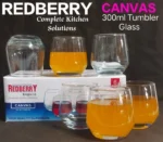 300ml Redberry Glass Tumbler Set (6 Pieces)