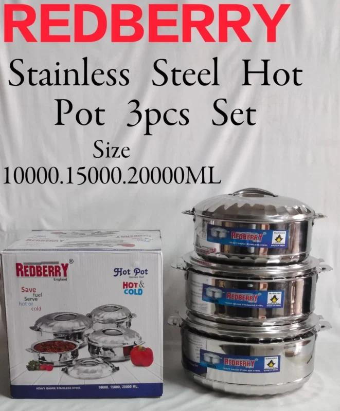 Jumbo 3pcs Stainless Steel Insulated Hotpot Set
