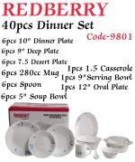 REDBERRY 40pcs Opalware Dinner Set