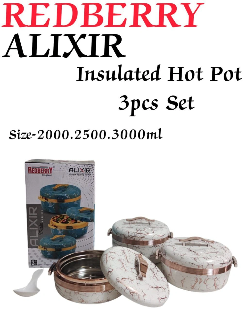 REDBERRY Alixir HotPot Set – 3pcs – White