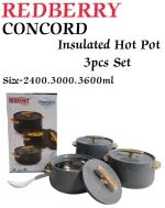 Redberry Concord Plastic Hotpot Set – 3 Pieces – Grey