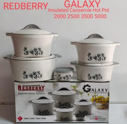 5-Piece Redberry Galaxy Plastic Insulated Hotpot Set