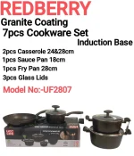 7-Piece Redberry UCC Life Granite Coating Cookware Set