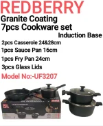 7-Piece Redberry UCC Life Granite Coating Cookware Set