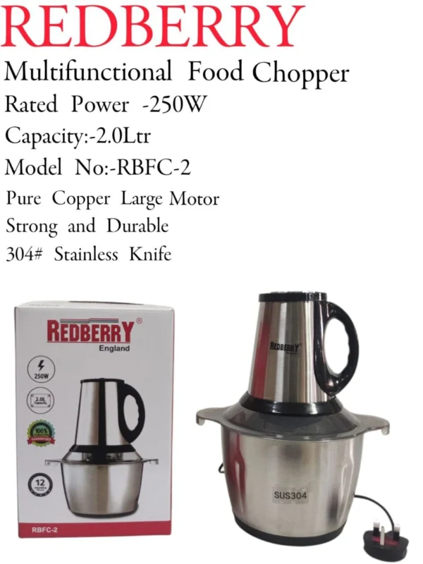 5L REDBERRY Multifunctional Food Chopper | Smart Enterprise – 2-Ltr