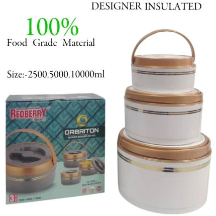 ORBRITON Plastic Designer Hotpot – 3pcs Set