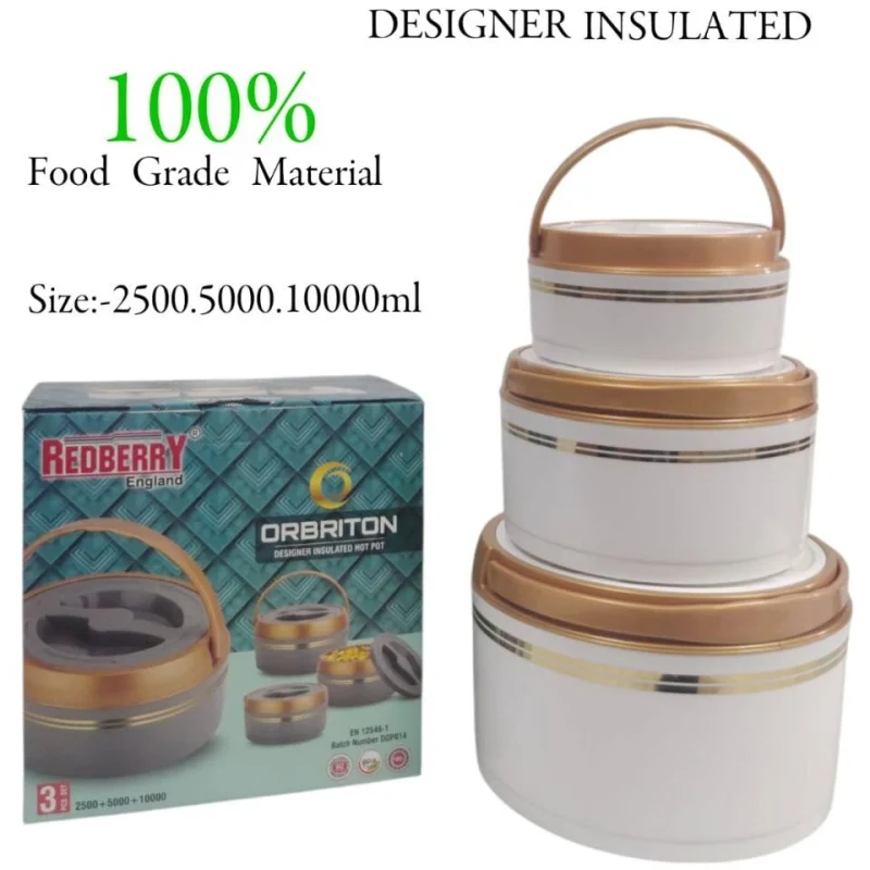ORBRITON Plastic Designer Hotpot – 3pcs Set