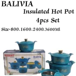 REDBERRY Plastic Designer Hotpot Set – Balavia 4-Piece – Blue