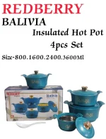 REDBERRY Plastic Designer Hotpot Set – Balavia 4-Piece – Blue