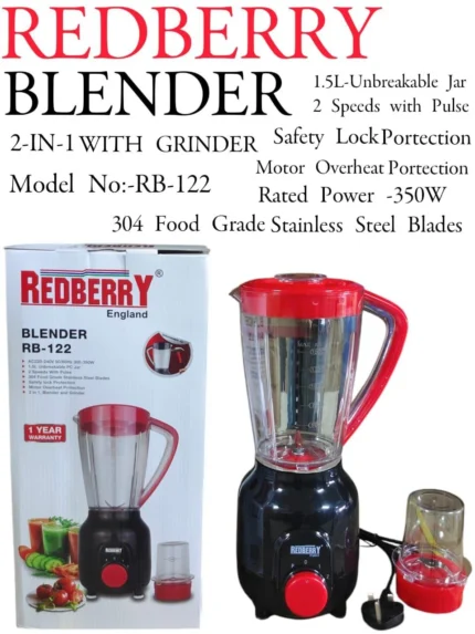 1.5L REDBERRY 2 In 1 Blender RB 122 | Smart Enterprise