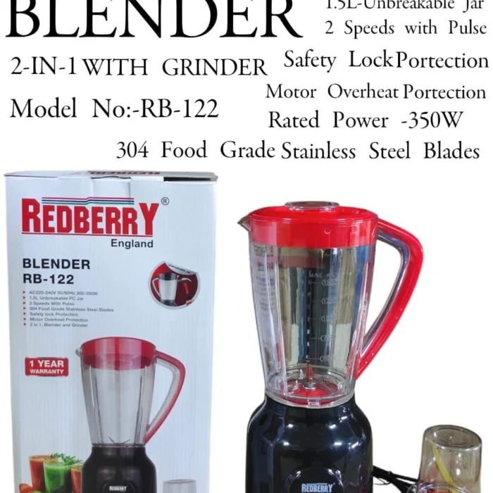 1.5L REDBERRY 2 In 1 Blender RB 122 | Smart Enterprise