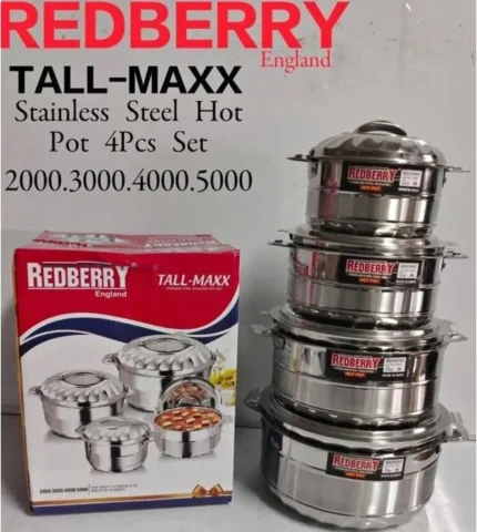 4-Piece REDBERRY TALL-MAXX Stainless Steel Hotpot Set