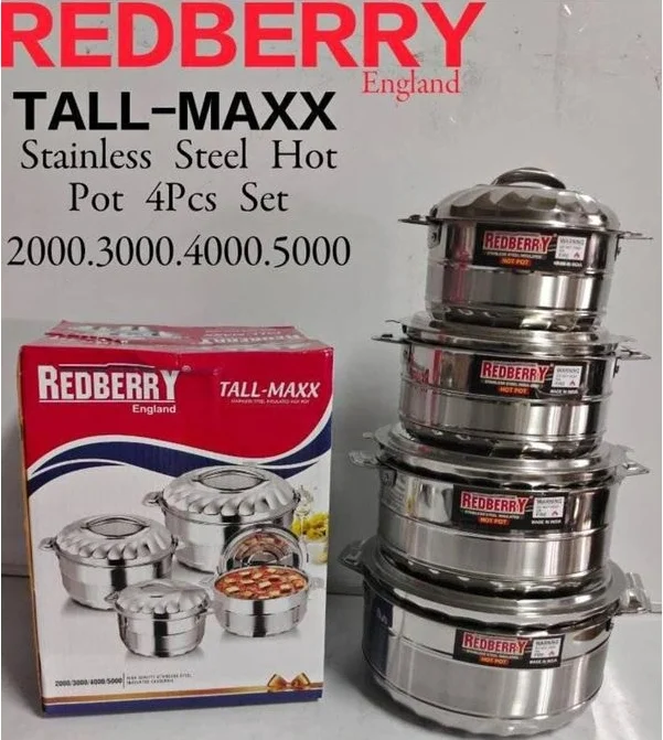 4-Piece REDBERRY TALL-MAXX Stainless Steel Hotpot Set