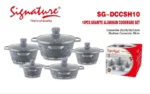 10-Piece Signature Granite Aluminum Cookware Set – Grey