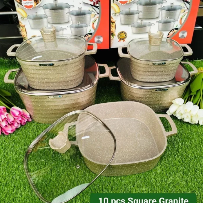 10-Piece Signature Square Granite Die Cast Cookware Set