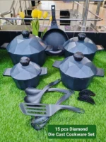 15-Piece Diamond Die Cast Nonstick Cookware Set