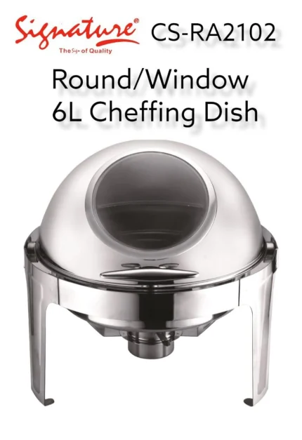 Signature 6L Round Rolltop Chafing Dish with Glass Window