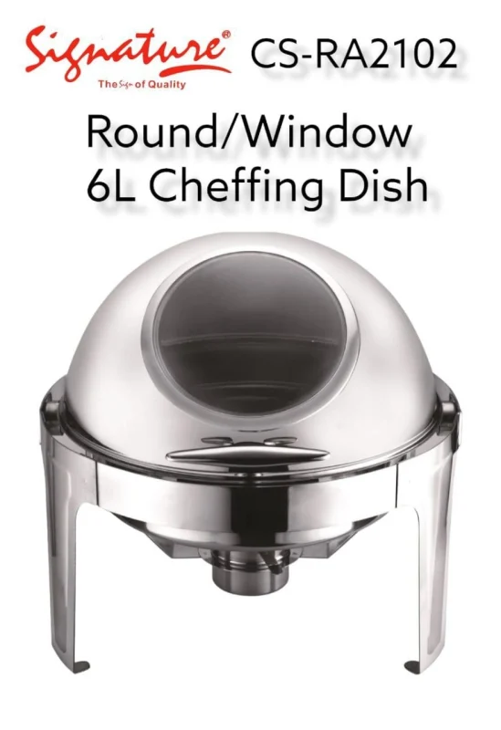 Signature 6L Round Rolltop Chafing Dish with Glass Window