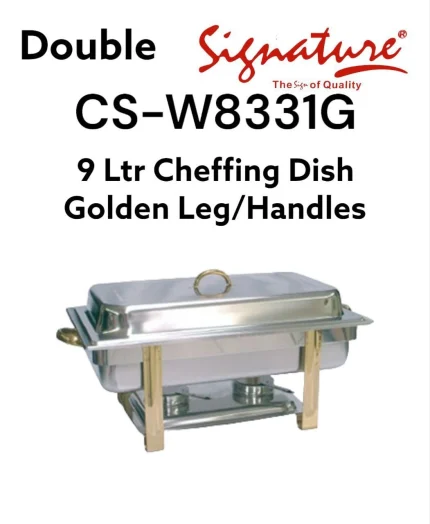Signature 9L Oval Chafing Dish with Gold Legs & Handles