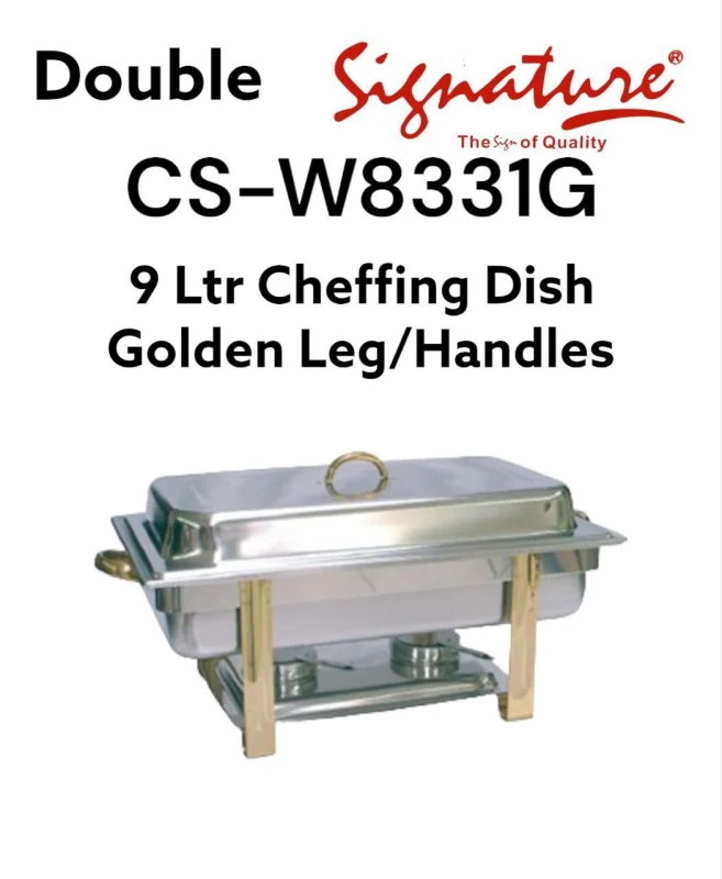 Signature 9L Oval Chafing Dish with Gold Legs & Handles