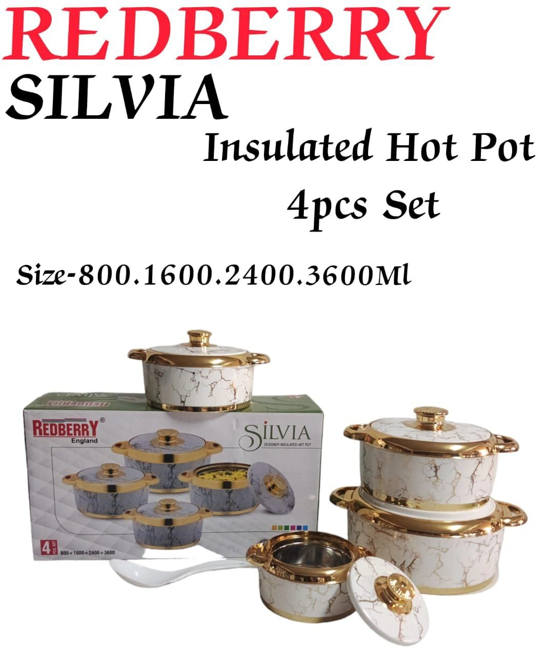 Silvia Plastic Designer Hotpot Set (4pcs) – White