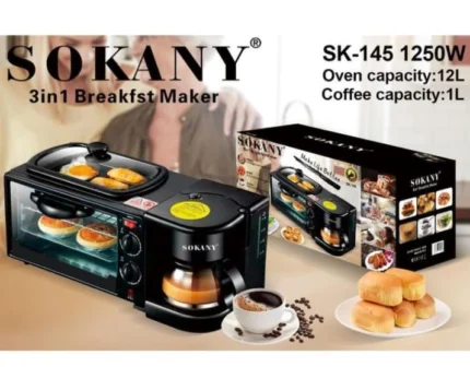 Sokany 3-in-1 Breakfast Maker 1250W Multifunctional