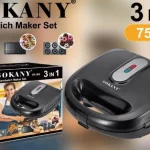 Sokany 3 in 1 Sandwich Maker – Stainless steel