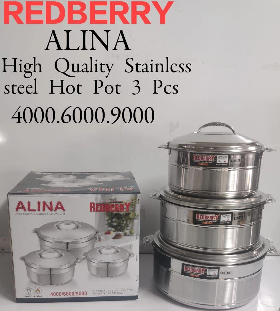 3-Piece REDBERRY ALINA Stainless Steel Insulated Hotpot Set 3-Piece REDBERRY ALINA Stainless Steel Insulated Hotpot Set