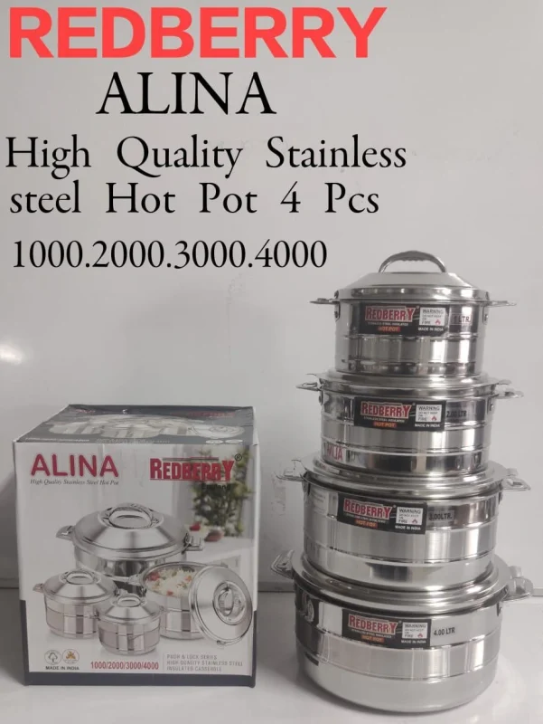 Stainless Steel Insulated Hotpot Set – 4pcs
