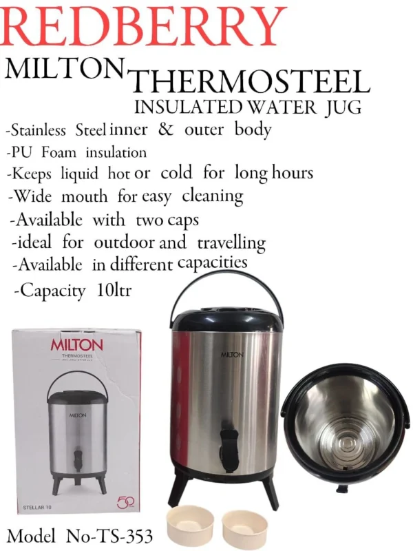 REDBERRY Stainless Steel Insulated Jug | Smart Enterprise – 10L