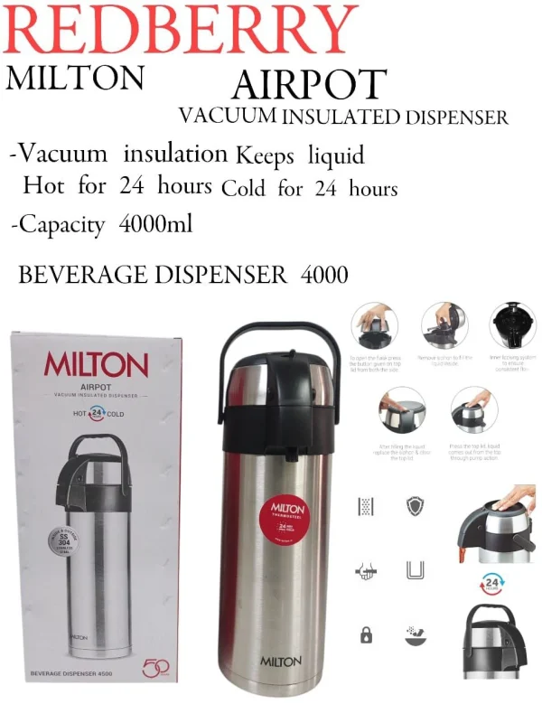 Stainless Steel Vacuum Flask - 4L – 4L