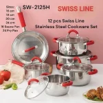 12-Piece SWISS LINE Stainless Steel Cookware Set