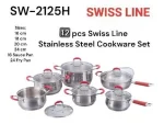 12-Piece SWISS LINE Stainless Steel Cookware Set