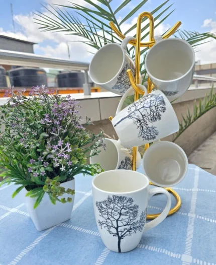 6 Piece 300ml Tree Ceramic Mugs Set | Smart Enterprise