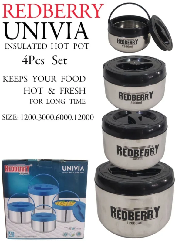 4 Piece REDBERRY UNIVIA Stainless Steel Hotpot Set – Black