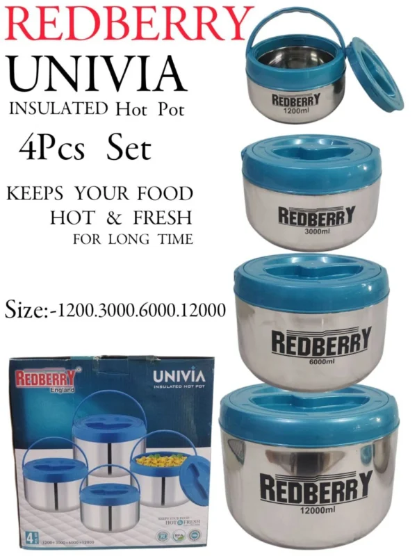 4 Piece REDBERRY UNIVIA Stainless Steel Hotpot Set – Blue