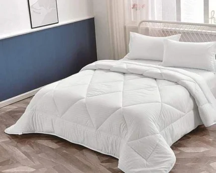 6x7 White Striped Cotton Binded Duvet Set – 4-Piece