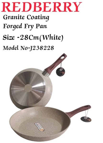 28cm Redberry Granite Nonstick Fry Pan – Cream