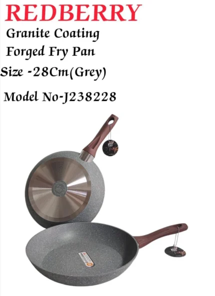 28cm Redberry Granite Nonstick Fry Pan – Grey